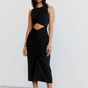 THIRD FORM Marble cutout ruched jersey midi dress